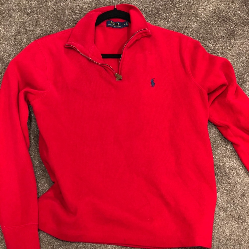 Red Polo Ralph Lauren Half-Zip Pullover